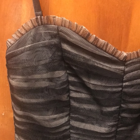 Betsey Johnson Black Gray tulle knee length dress sz 6 whimsygoth fairy grunge - Picture 3 of 11